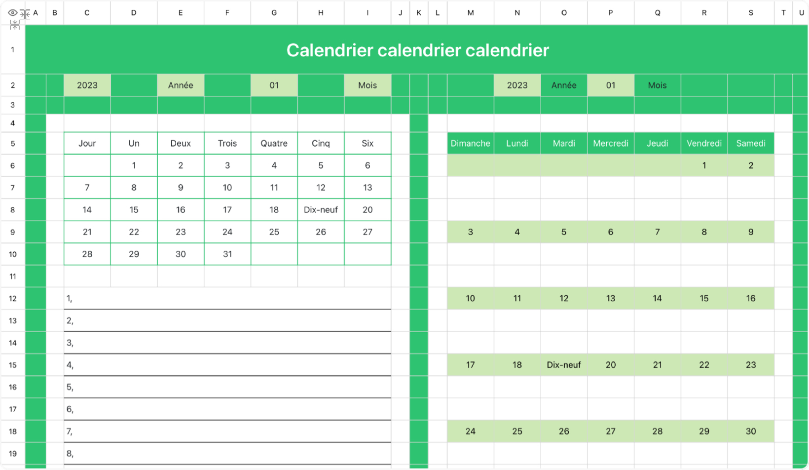 Calendrier calendrier calendrier